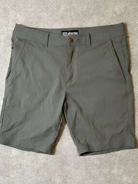 Men's Sherpa Adventure Gear Hiking Shorts Size 32x9 ' Inseam Olive Green Outdoor